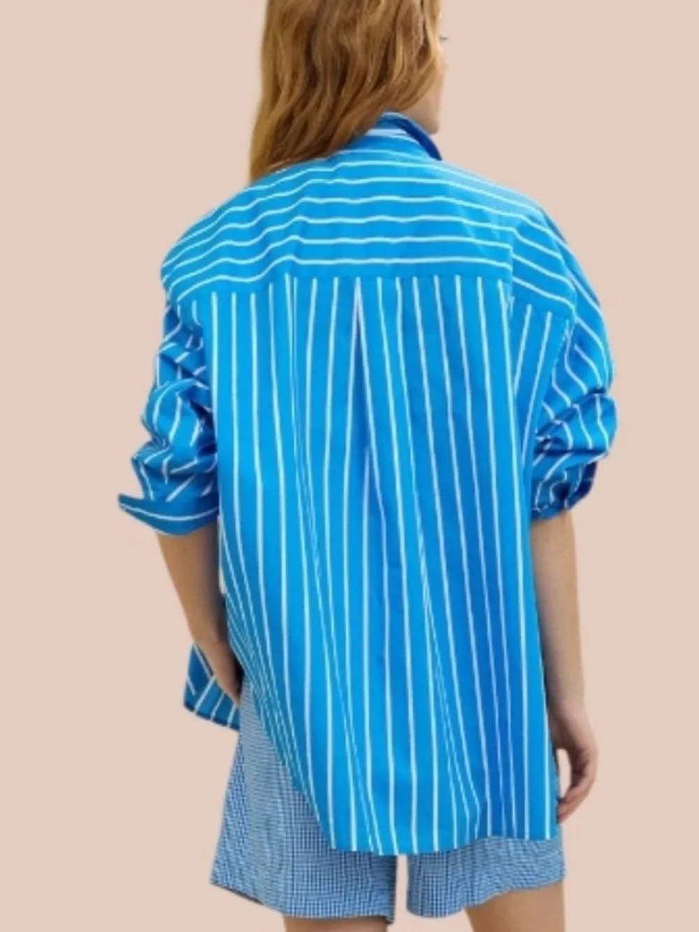 NWT aerie Good Day  Blue Striped oversized Button Shirt XS,S, M, L , XL & XXL_3